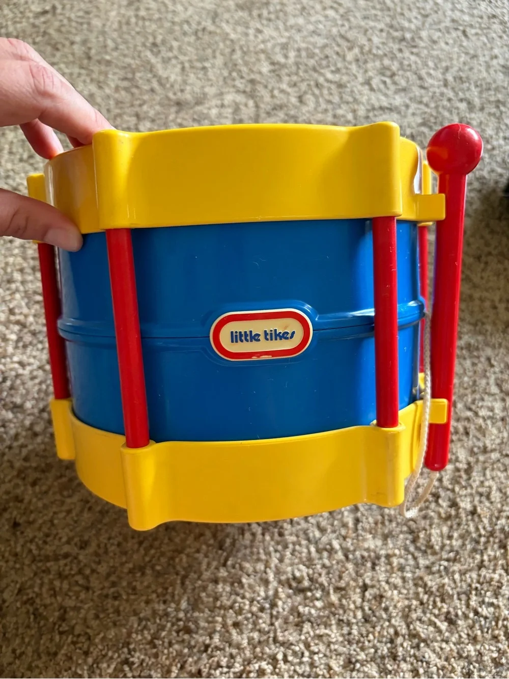 Little Times Kids Drum Toy - Blue, Yellow & Red